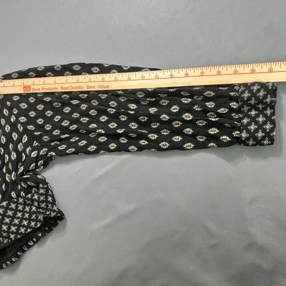 Jopaa Black & White Boho Smocked Crop Top & Tiered Mini Skirt Size M - Picture 7 of 12